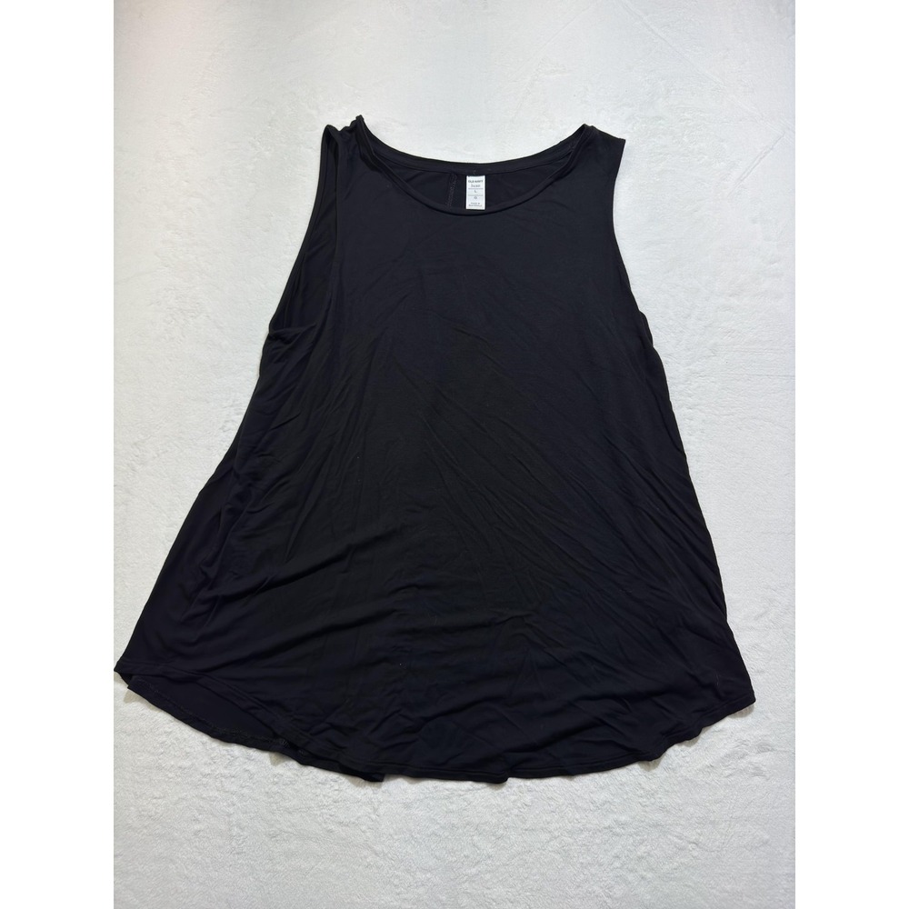 Old Navy Tank Womens Large Black Jersey Scoop‎ Neck Relaxed Fit Stretch Basic